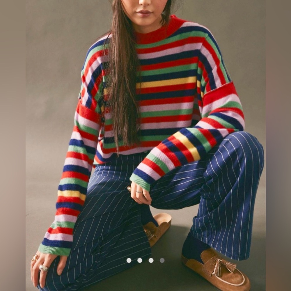 Free People Tomorrow Stripe Cashmere Sweater